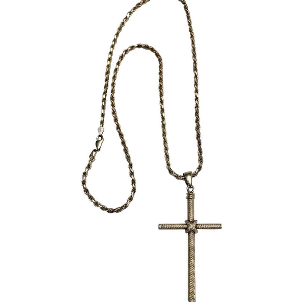 Stunning Sterling Silver Cross with Sterling Chain - image 1