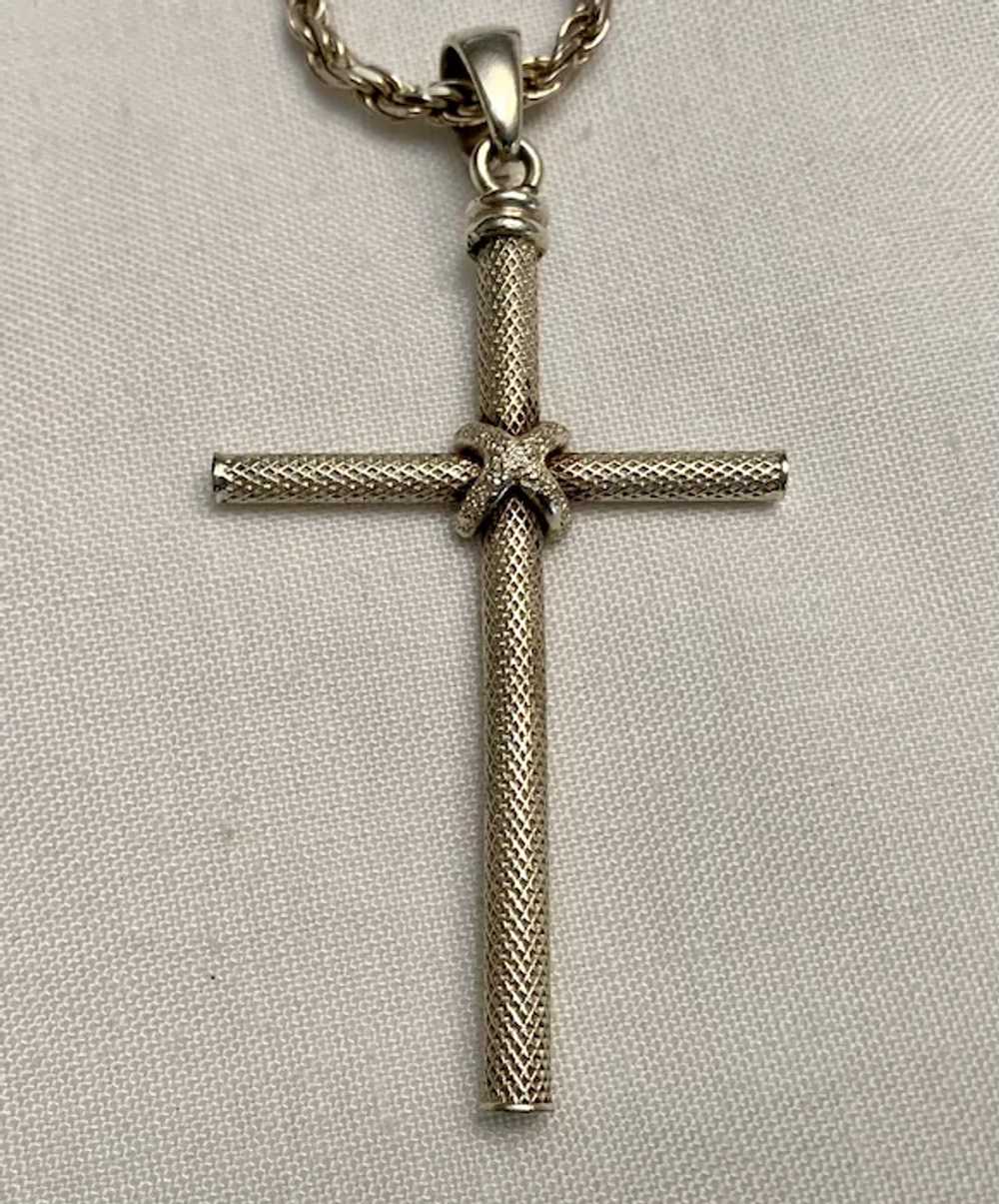 Stunning Sterling Silver Cross with Sterling Chain - image 2