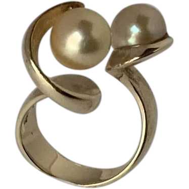 J. Arnold Frew 14 karat gold Modernist ring