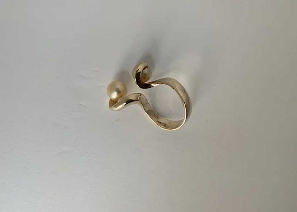 J. Arnold Frew 14 karat gold Modernist ring - image 3