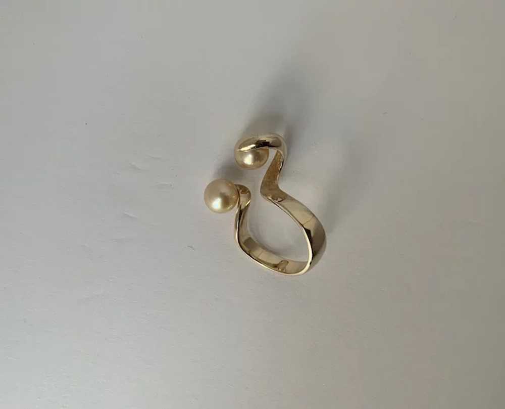 J. Arnold Frew 14 karat gold Modernist ring - image 9