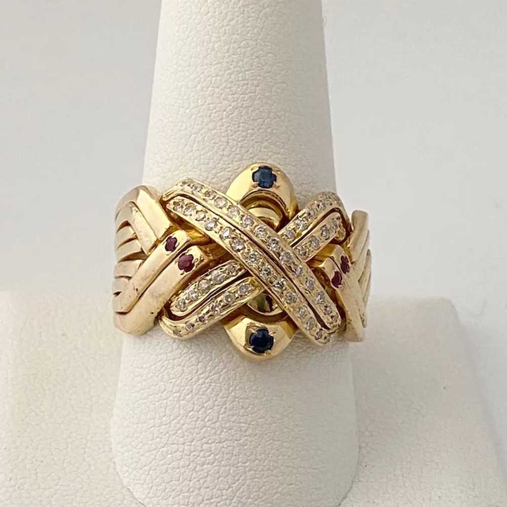 18 Karat Gold, Diamonds, Sapphires, Rubies, Puzzl… - image 9