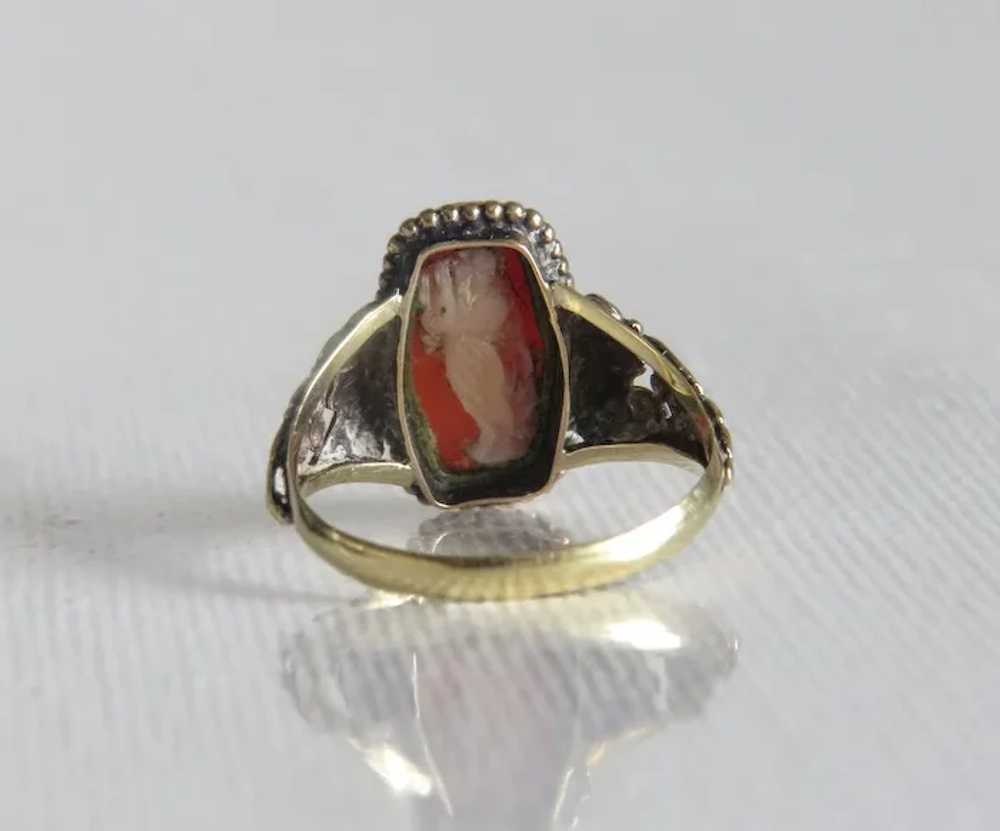 Antique Carnelian ring, 14 k yellow gold, 19th ce… - image 4