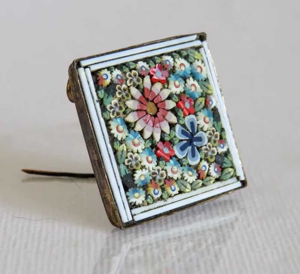 Antique Italian Micro Mosaic brooch, ca. 1900 - image 2