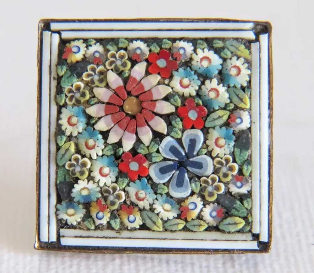 Antique Italian Micro Mosaic brooch, ca. 1900 - image 5