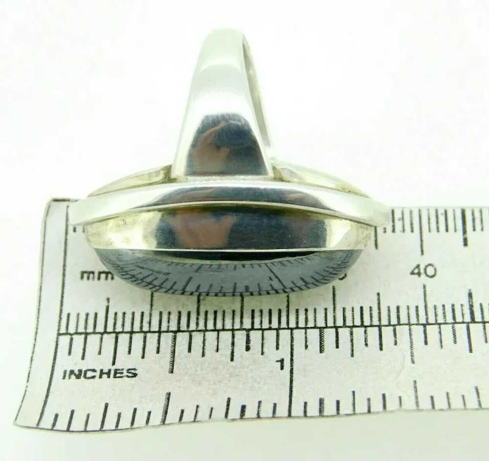 Large Georg Jensen Sterling Hematite Ring #46E - image 6