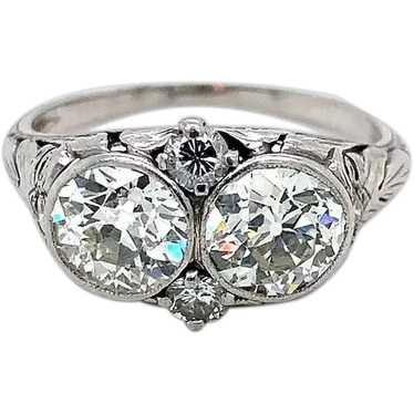 Platinum 2 Carat Diamond Filigree Ring - image 1