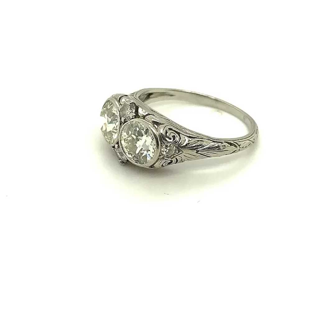 Platinum 2 Carat Diamond Filigree Ring - image 3