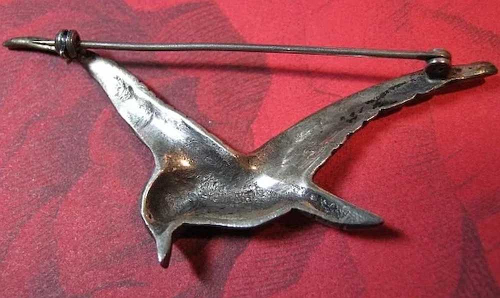 Vintage Sterling Silver 925 Bird in Flight Brooch… - image 2