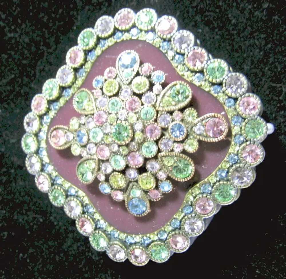 Joan Rivers Vintage Jeweled Enameled Purple Box &… - image 4