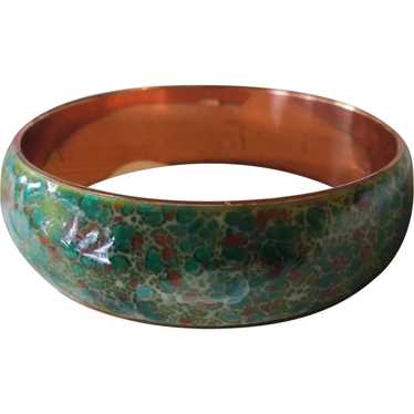 Matisse Renoir Green Speckled Enameled Bangle Brac