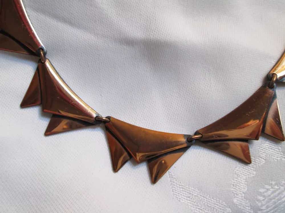 Modernist 1950s Renoir Copper Triangular Necklace… - image 5