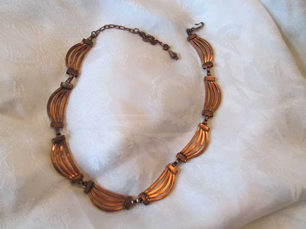Renoir Crescent Shaped Linked Necklace, Bracelet … - image 4