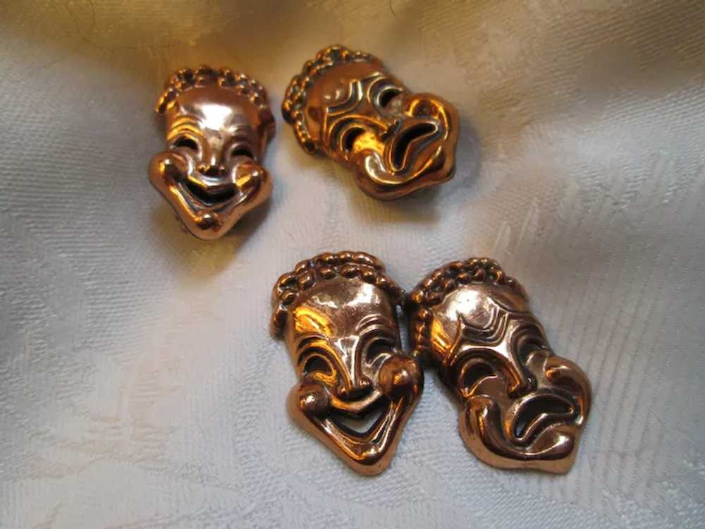 Renoir "Curtain Call" Comedy Tragedy Mask Brooch … - image 2