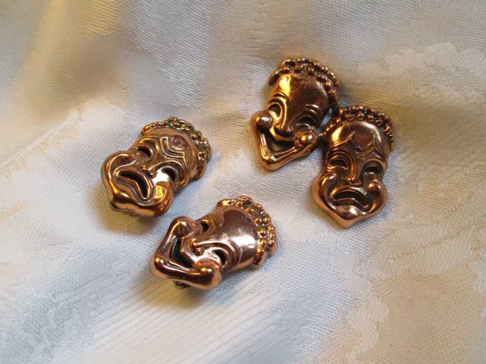 Renoir "Curtain Call" Comedy Tragedy Mask Brooch … - image 3