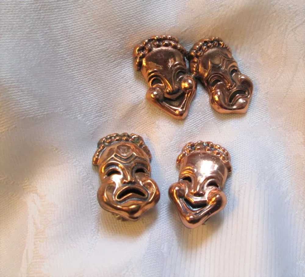 Renoir "Curtain Call" Comedy Tragedy Mask Brooch … - image 4