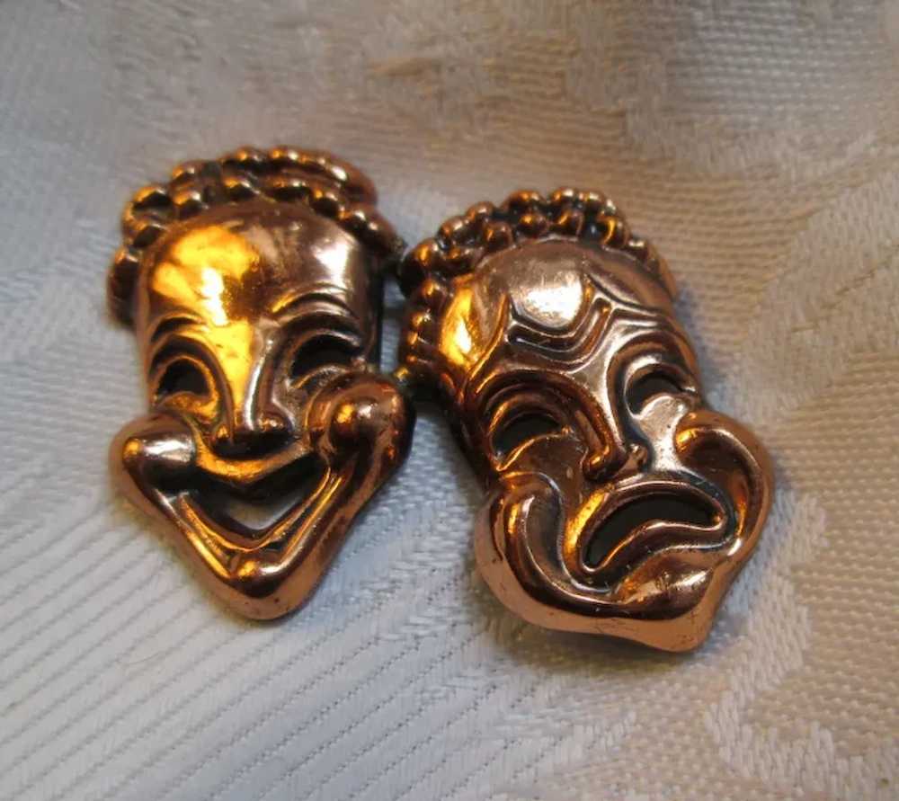 Renoir "Curtain Call" Comedy Tragedy Mask Brooch … - image 5