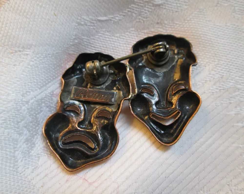 Renoir "Curtain Call" Comedy Tragedy Mask Brooch … - image 6