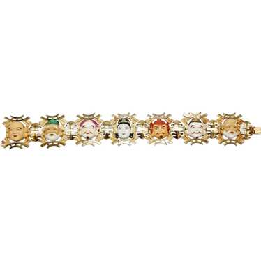 14K Gold Seven 7 Lucky Gods  Bracelet