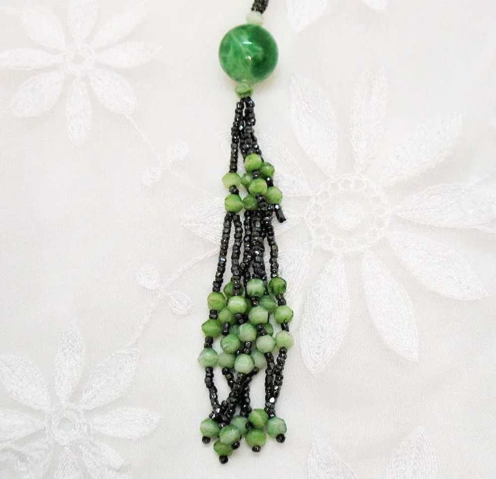 Art Deco Vintage Sautior Hand Knotted Tassel Neck… - image 5