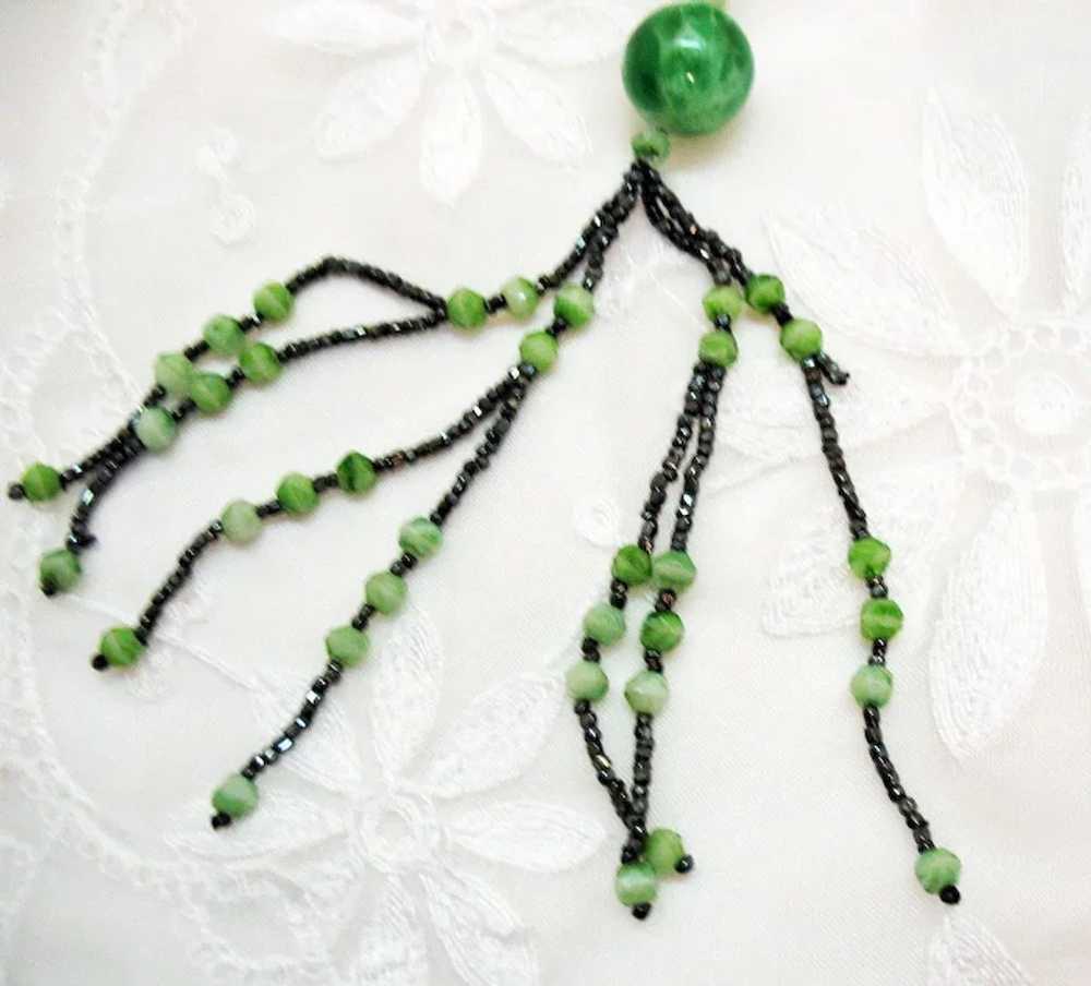 Art Deco Vintage Sautior Hand Knotted Tassel Neck… - image 6