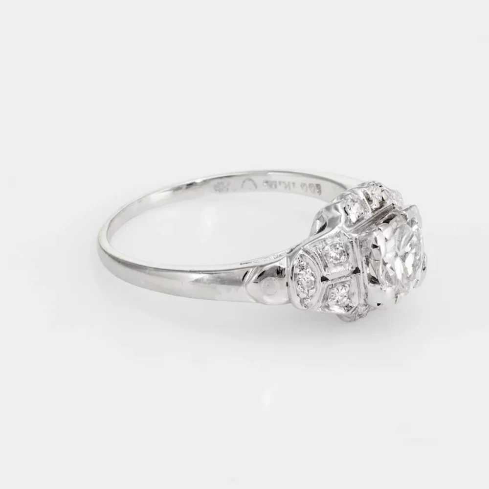 Antique Deco Diamond Engagement Ring Vintage Plat… - image 3