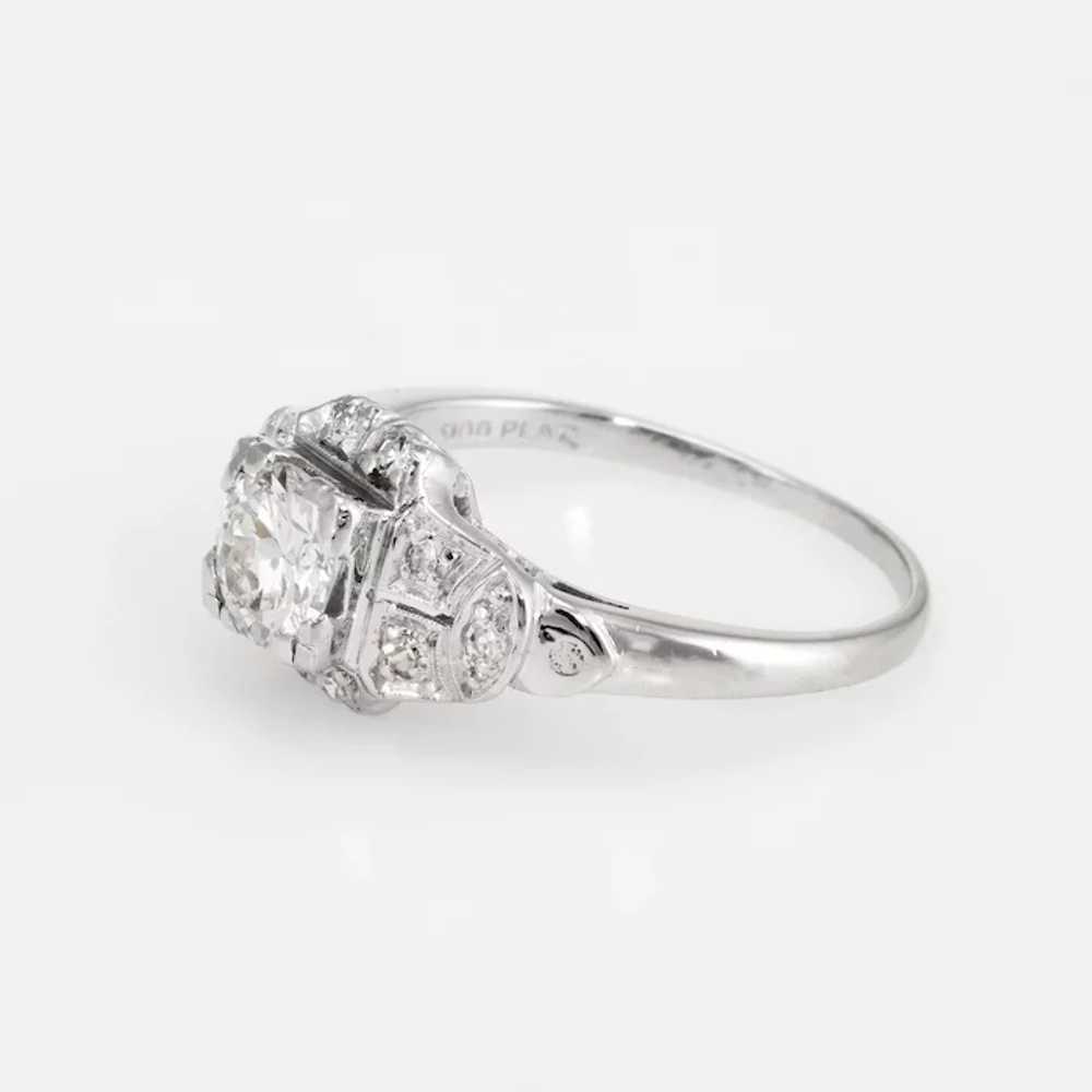 Antique Deco Diamond Engagement Ring Vintage Plat… - image 4