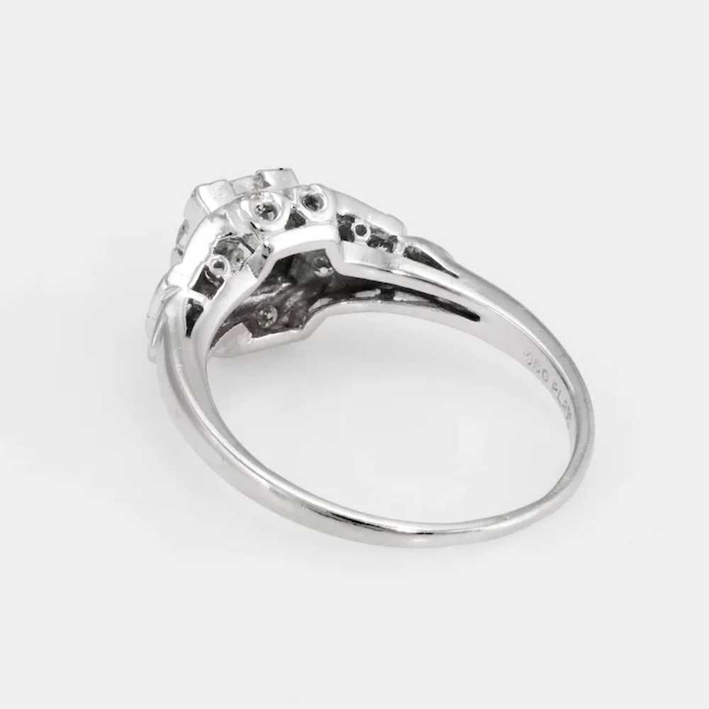 Antique Deco Diamond Engagement Ring Vintage Plat… - image 5