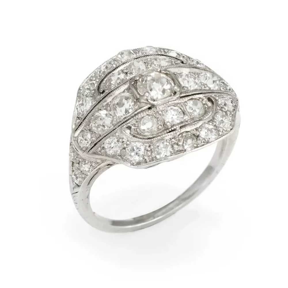 Vintage Art Deco 2.25ct Diamond Ring Platinum Fin… - image 2