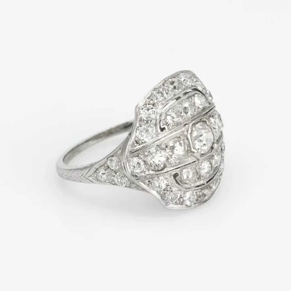 Vintage Art Deco 2.25ct Diamond Ring Platinum Fin… - image 3