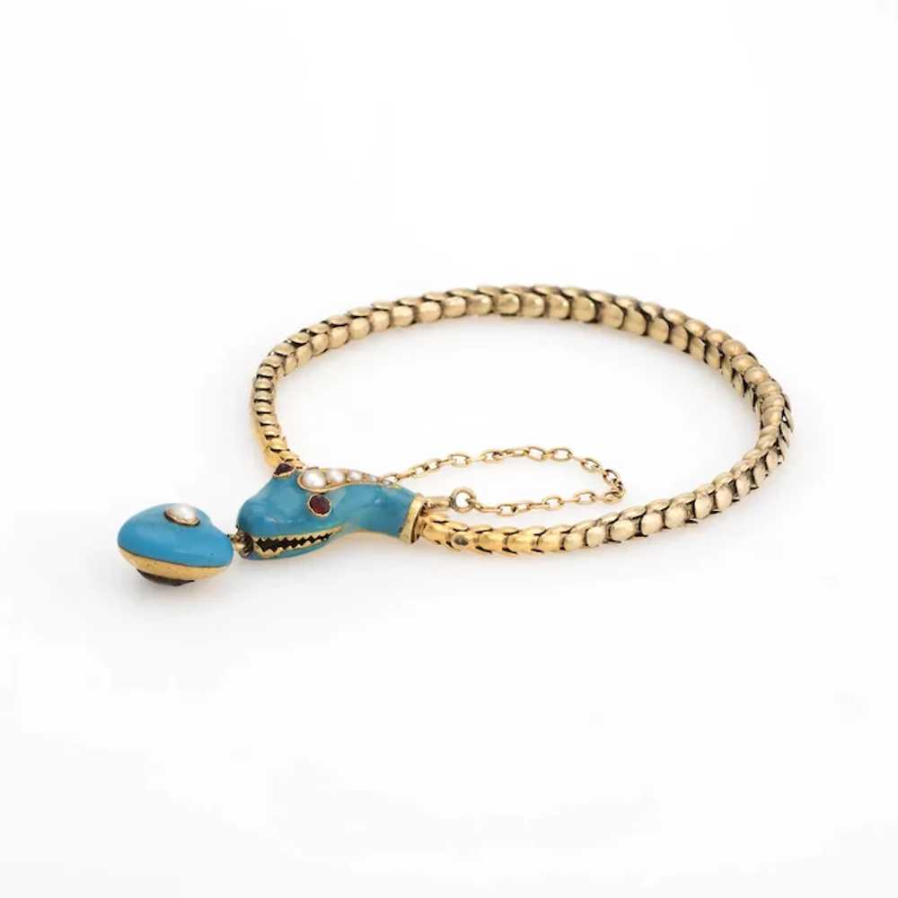 Antique Victorian Snake Bracelet 18k Yellow Gold … - image 4