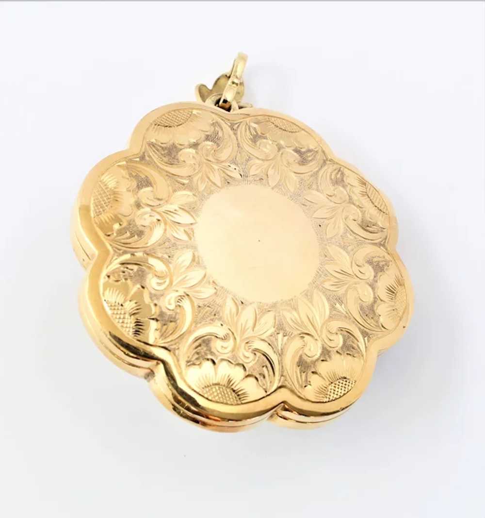 Vintage 19K 18K Gold Diamond Pearl Enamel Locket … - image 8