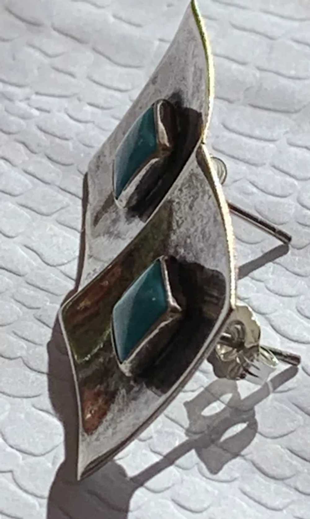 Modernist Native American Sterling with Turquoise… - image 3