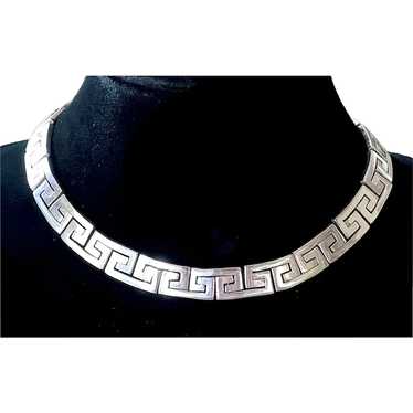 Greek Pattern Link Metal Short Necklace – US Jewelry House
