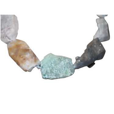 Hand Strung Raw Chunky Flourite Necklace