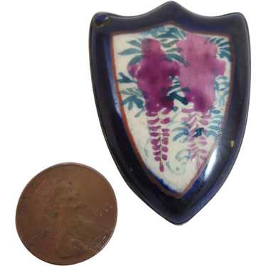 Antique Japanese Satsuma Shield Brooch - image 1