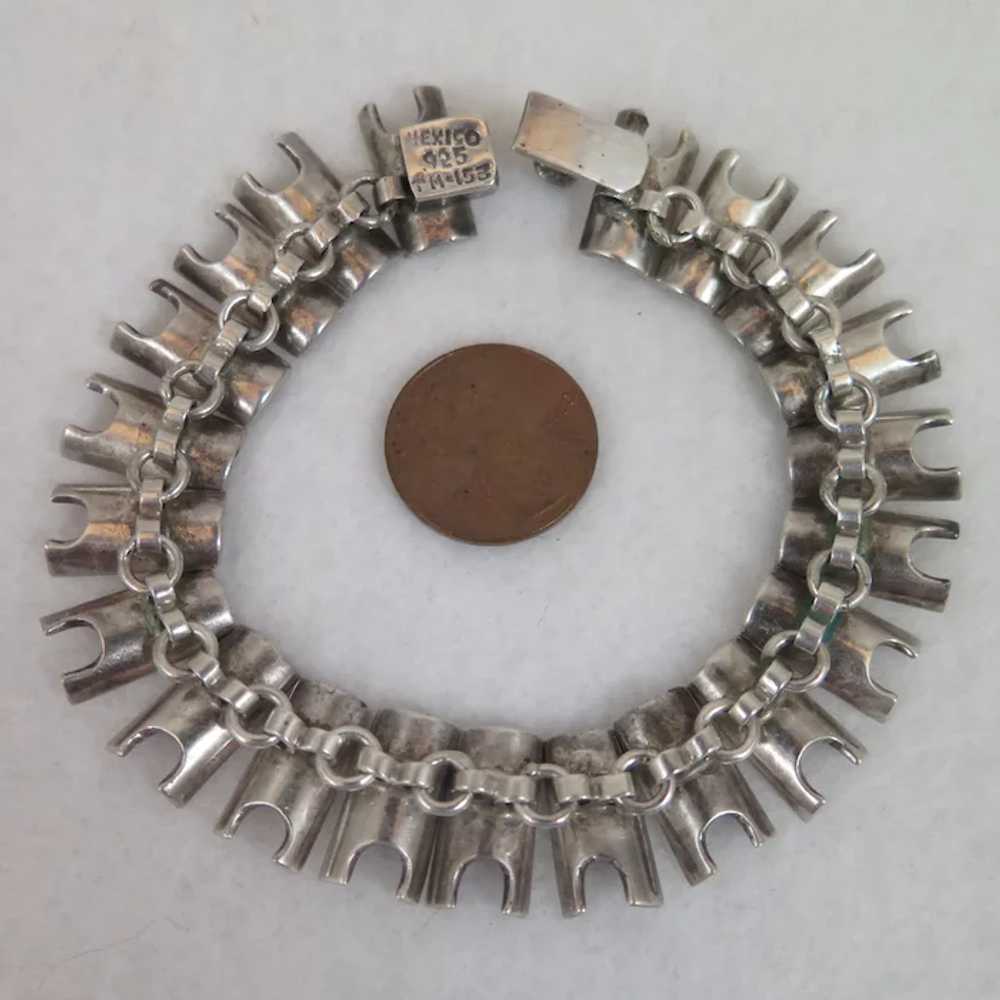 Vintage Sterling Silver Mexican Bracelet - image 2