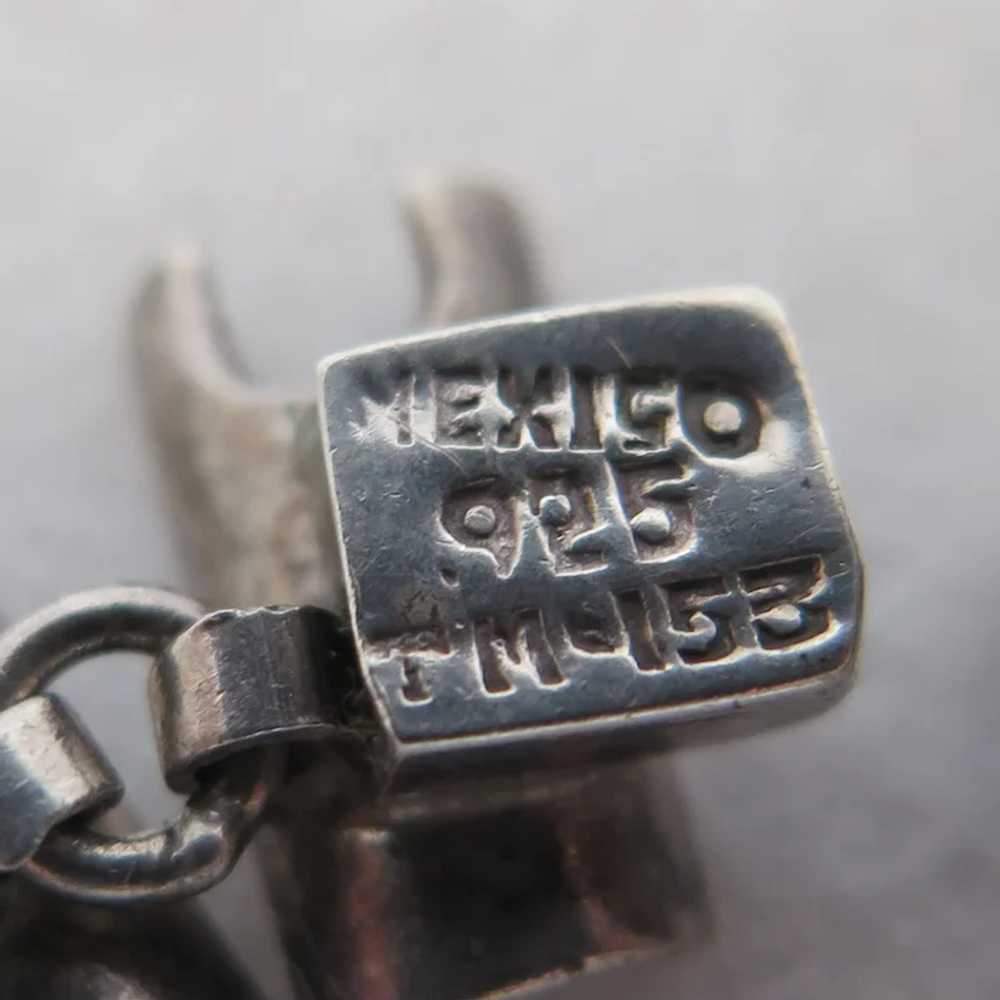 Vintage Sterling Silver Mexican Bracelet - image 4