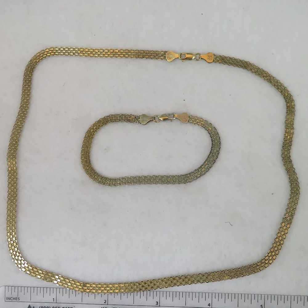 Vintage Italian Vermeil Necklace Bracelet Set - image 3