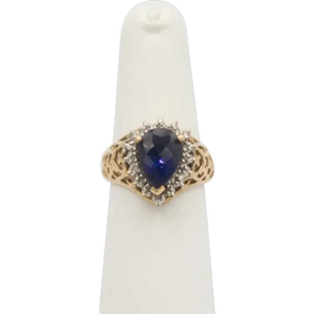Violet Blue Iolite and Diamond 10K Ring - image 4