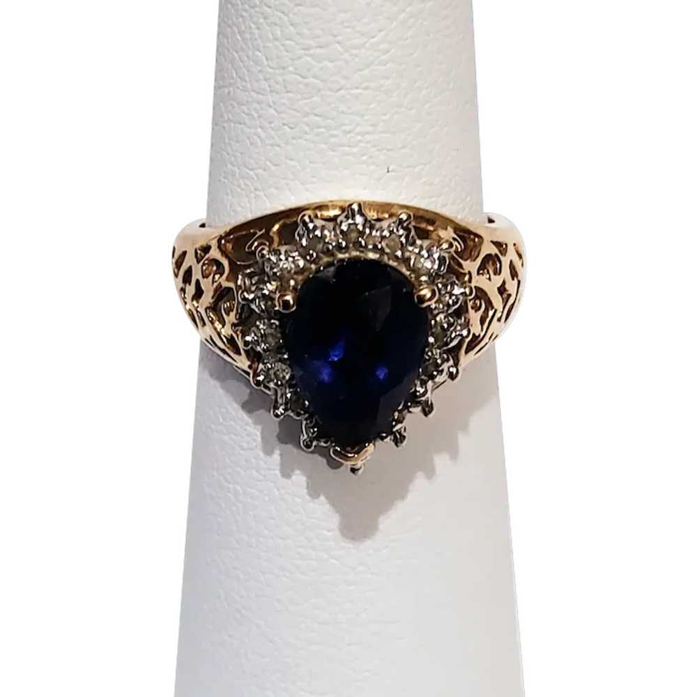 Violet Blue Iolite and Diamond 10K Ring - image 7