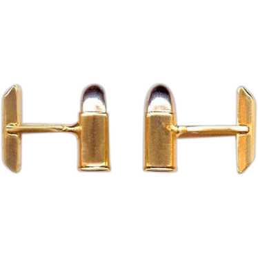 SWANK Gold Tone & Silver Tone Bullet Cufflinks