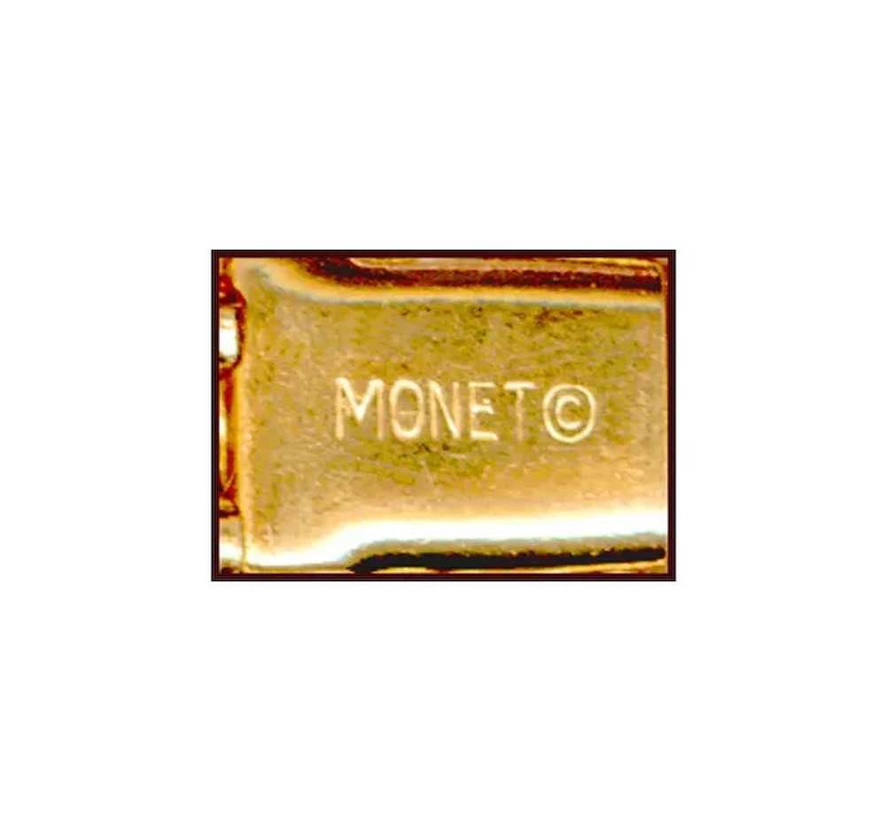 MONET Modernist Style Gold Tone Necklace - image 3