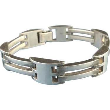 Heavyweight Modernist Style Sterling Silver Brace… - image 1