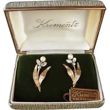 Lovely KREMENTZ 14K Gold Overlay EARRINGS in Origi