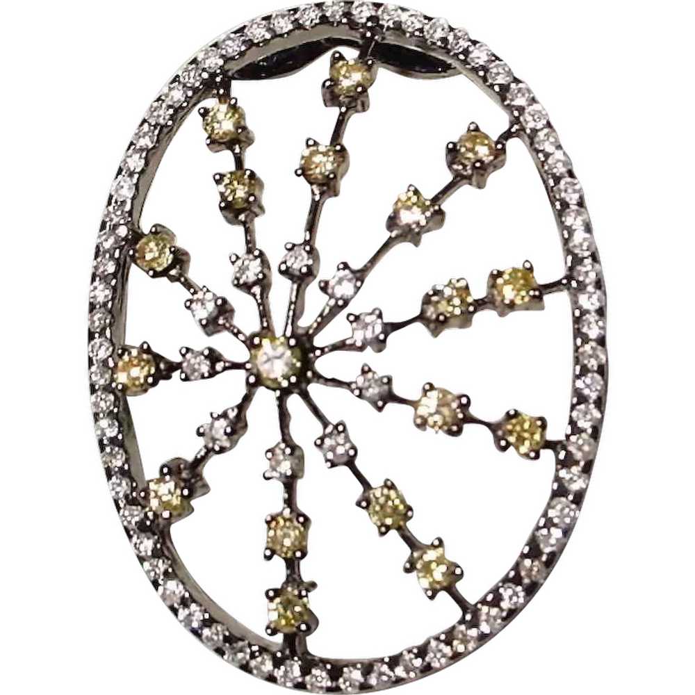 Mystic Black Pendant Yellow White Diamonds 18K - image 1