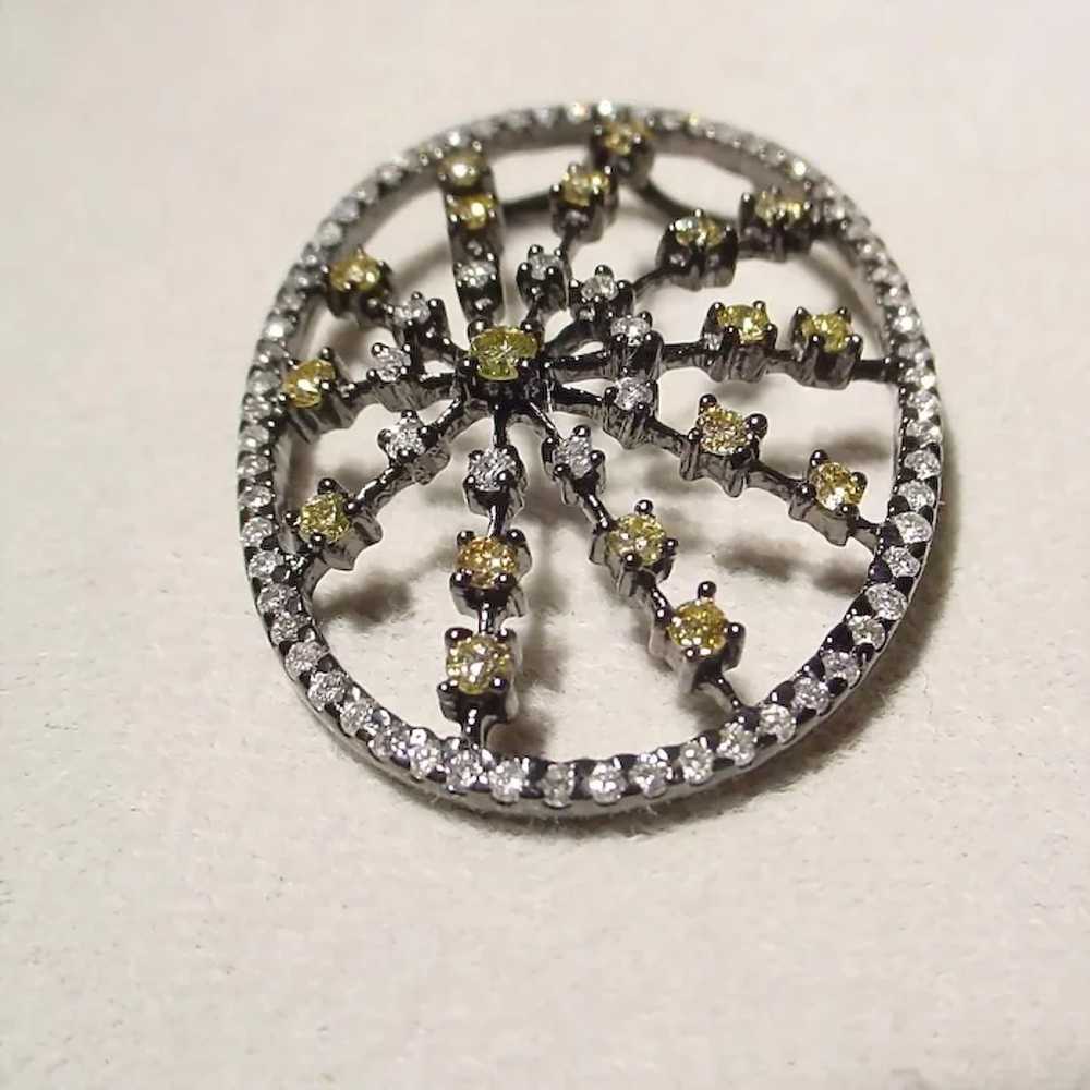 Mystic Black Pendant Yellow White Diamonds 18K - image 2