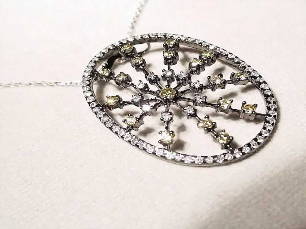 Mystic Black Pendant Yellow White Diamonds 18K - image 3