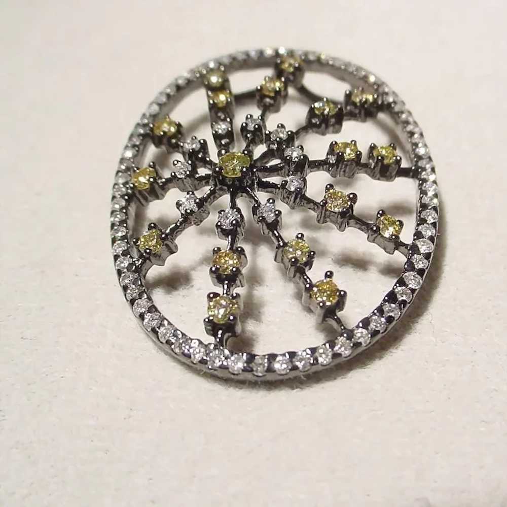 Mystic Black Pendant Yellow White Diamonds 18K - image 5