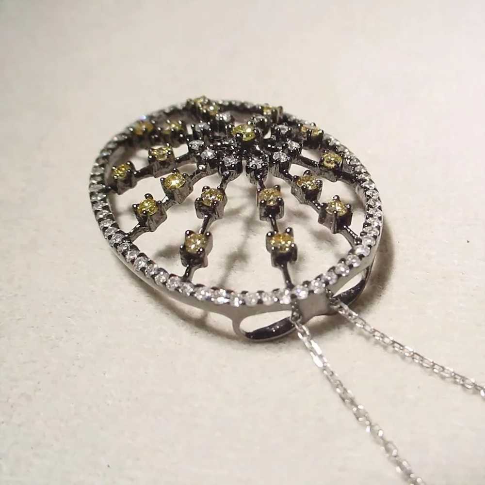 Mystic Black Pendant Yellow White Diamonds 18K - image 8